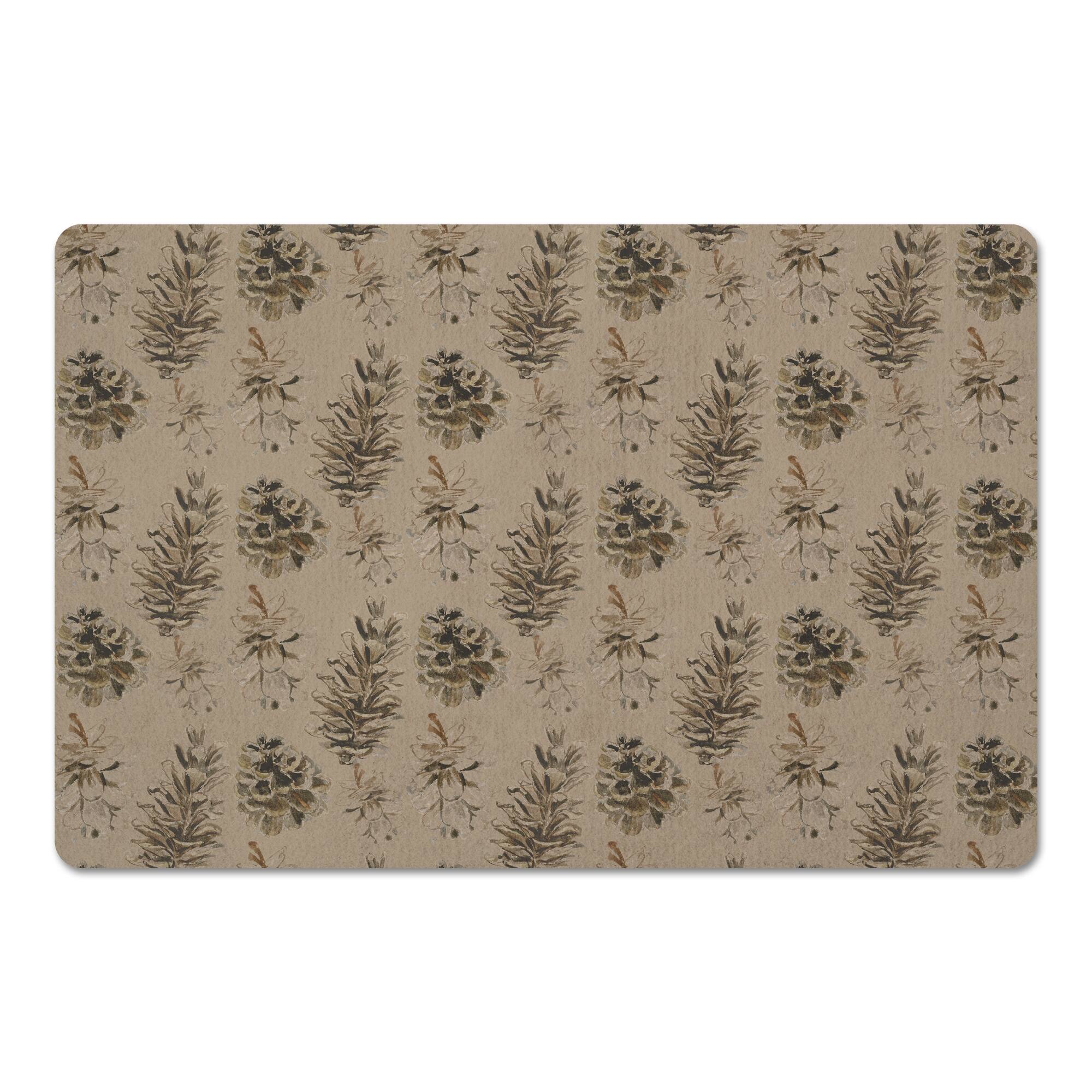 Pinecones on Brown Floor Mat